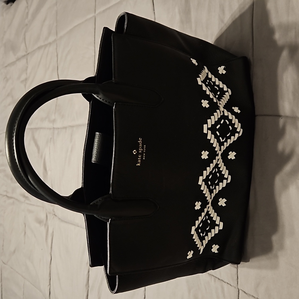 Kate Spade satchel with white stitch front